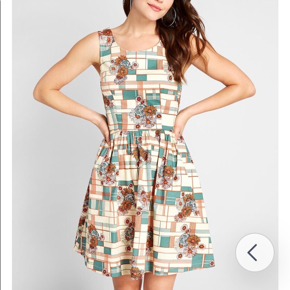 ModCloth Optimistic Effect Floral 70s Print Dress